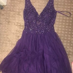 David Bridal purple homecoming dress